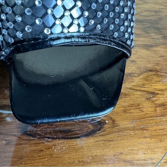 Chase and Chloe Ariane Rhinestone Mesh Sandal - black - 7 - Picture 8 of 15